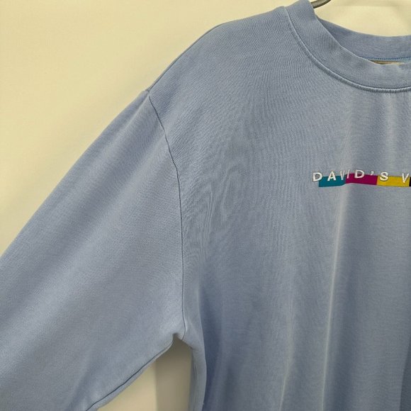 David Dobrik Blue David's Vlog Crew Neck Pullover Sweatshirt sz L Large Merch - Picture 2 of 5